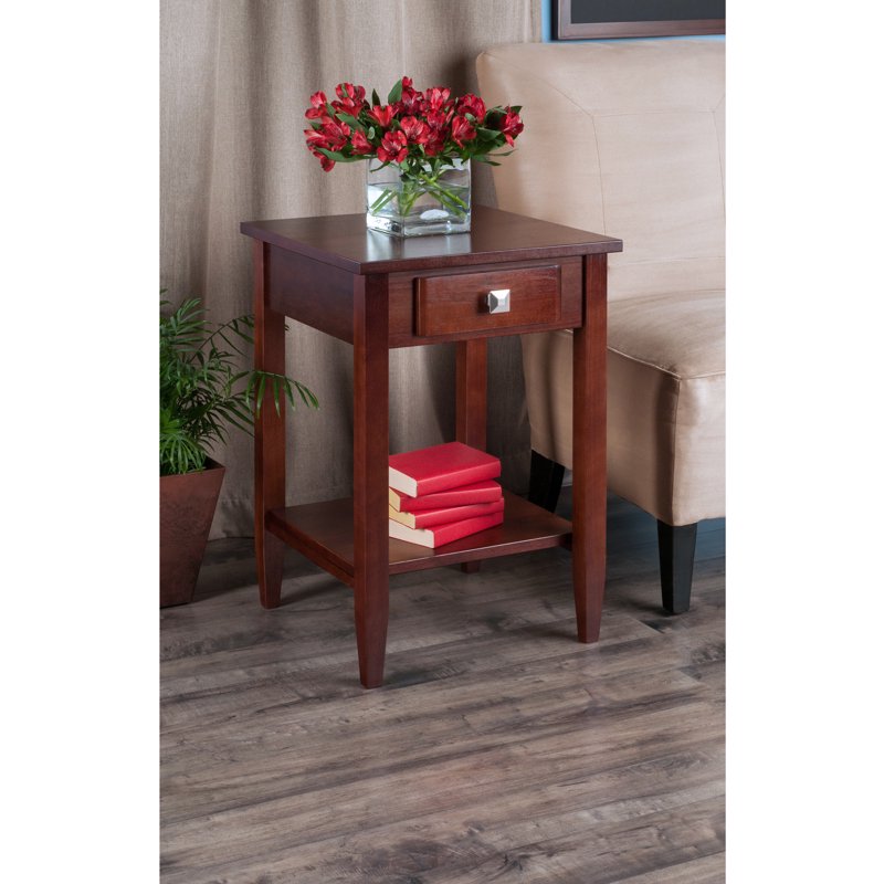 Richmond Accent End Table - Walnut Finish with Storage