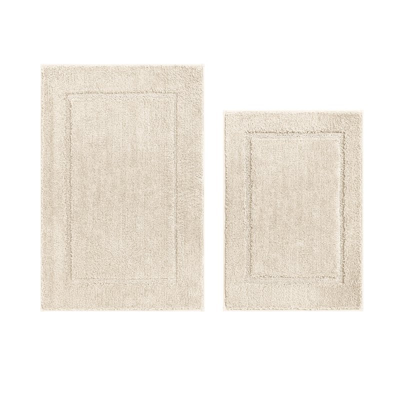 Cream Bath Rug Set - 2-Piece Soft Touch Polyester Bathroom Mats