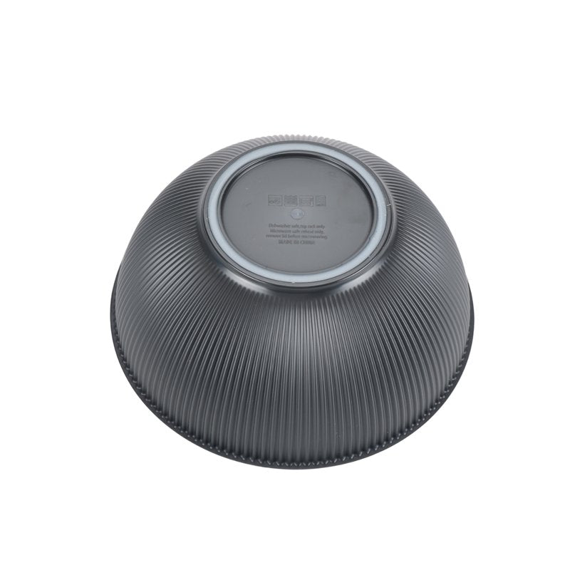 Eco-Friendly Ribbed Serve Bowl Set - Black, 4-Piece