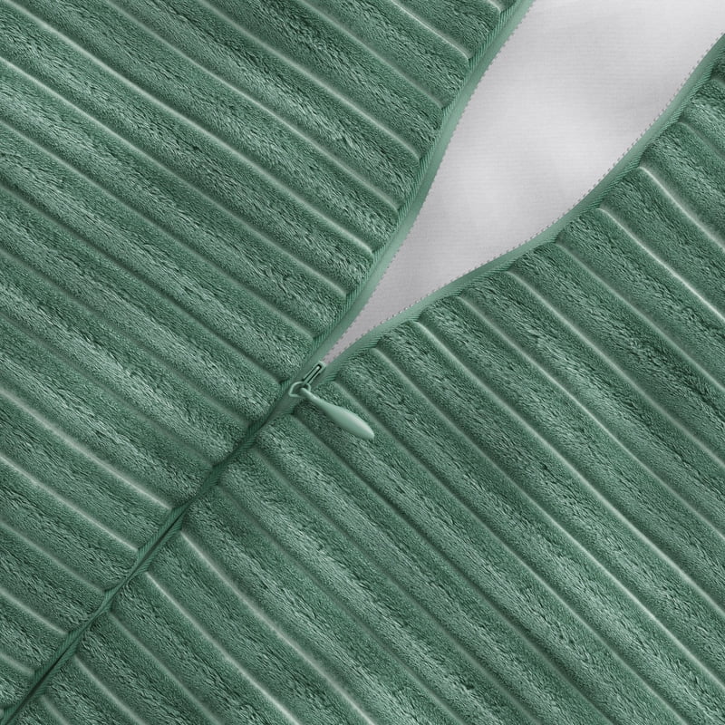 Kids Body Pillow with Removable Plush Ribbed Corduroy Cover - Dark Green, 48 x 20 inches