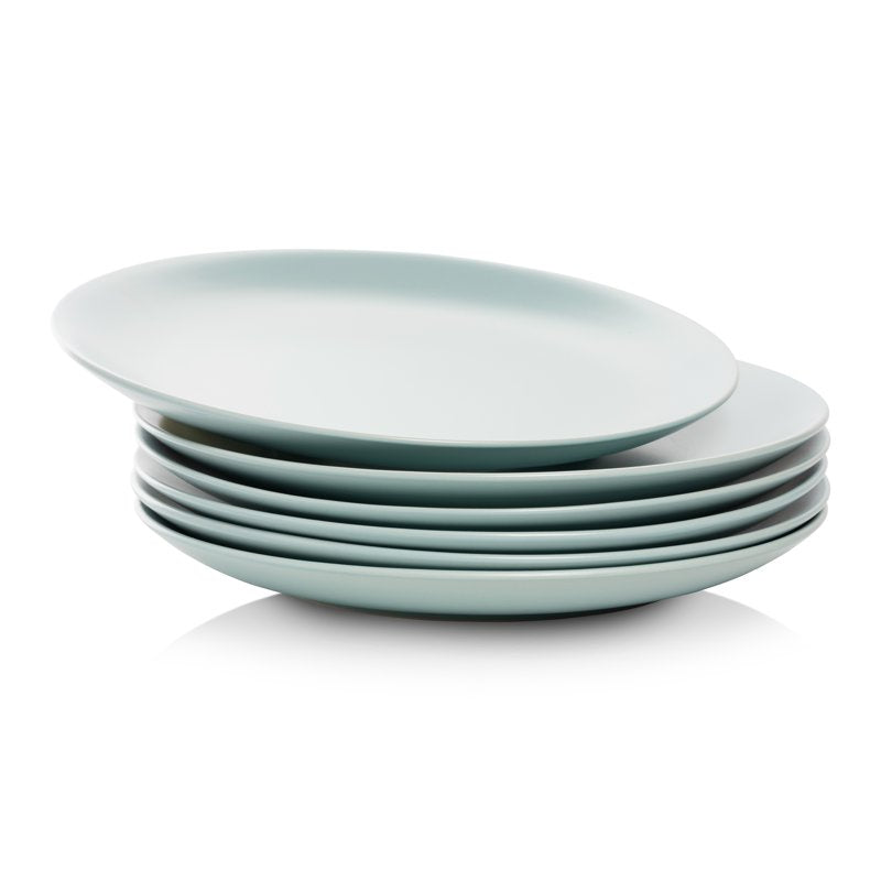 Matte Coupe Stoneware Dinner Plate Set - 10.5" Blue, Set of 6