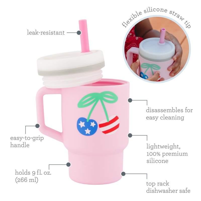 My 1st Tumbler Toddler Training Cup with Straw - Cherry
