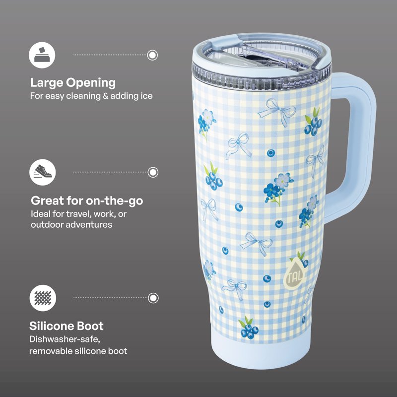 32oz Stainless Steel Skye Tumbler with Flip-Up Straw - Blueberry