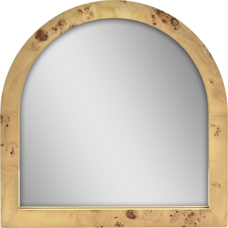 22-Inch Burlwood Arched Vanity Mirror for Bathroom & Bedroom