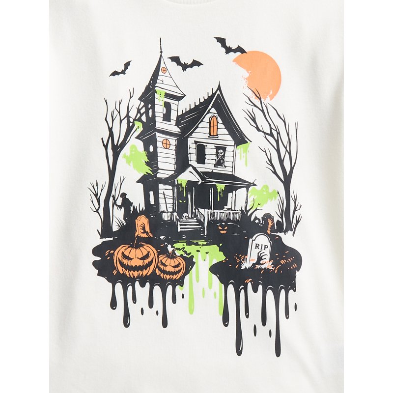 Halloween Boys Graphic T-Shirt with Short Sleeves - Old Ivory 6-7 from Way to Celebrate