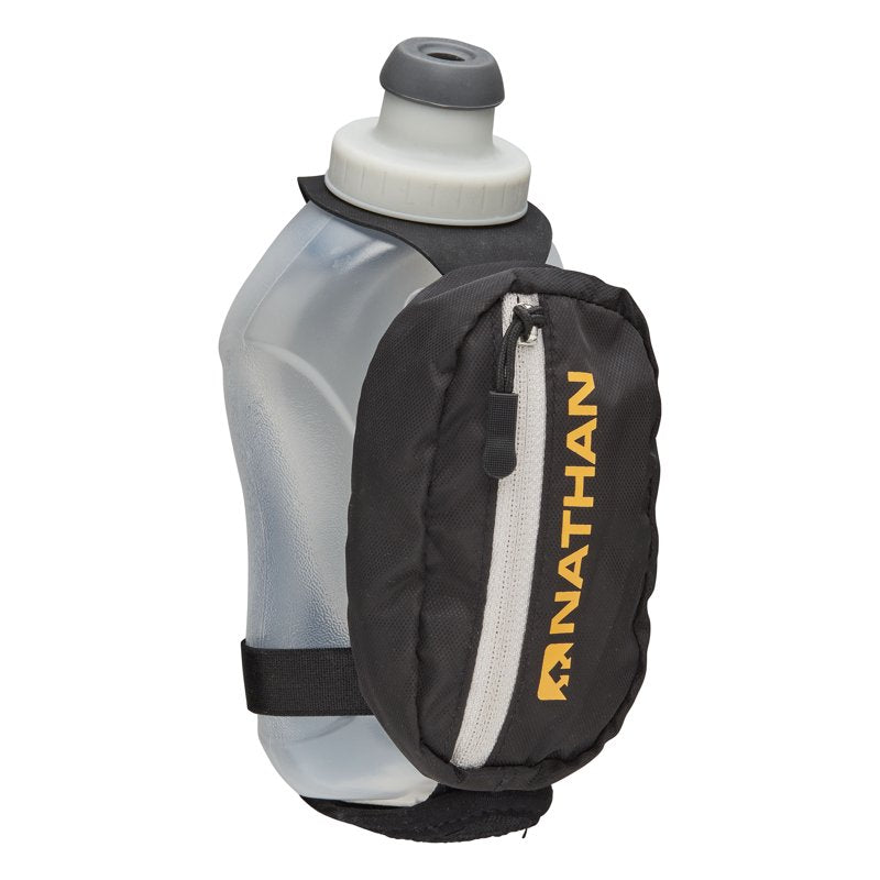 12oz Handheld Running Bottle Holder - 2 Pack, Black/Marigold