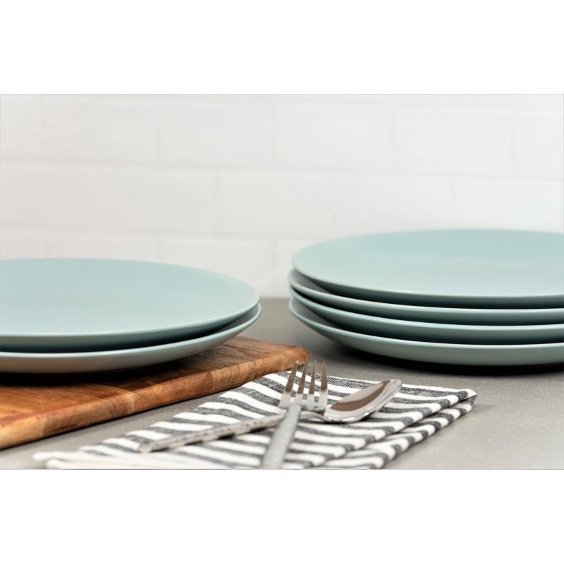 Matte Coupe Stoneware Dinner Plate Set - 10.5" Blue, Set of 6