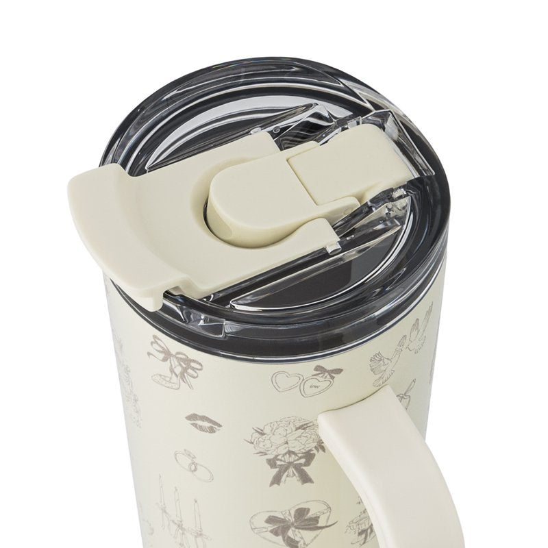 24oz Stainless Steel Luna Tumbler with Handle & Dual Straw Lid - Wedding
