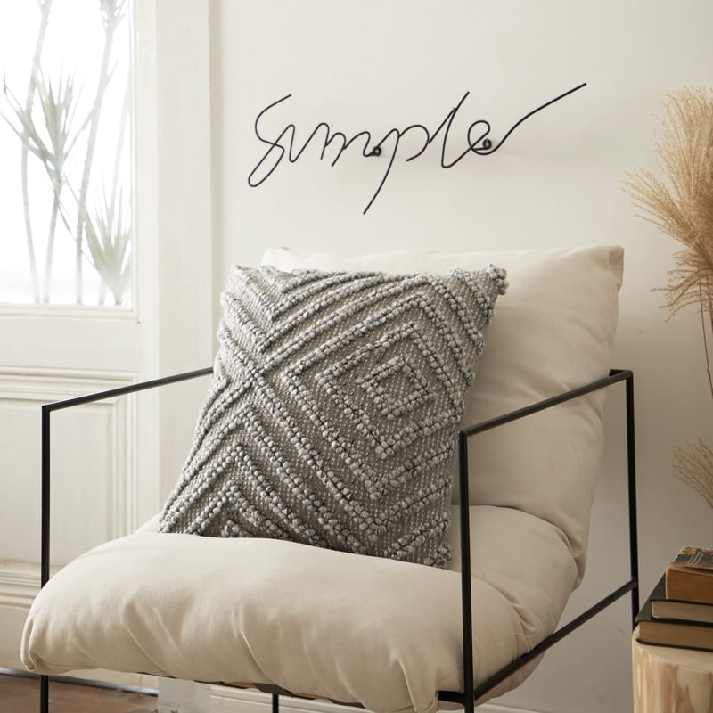 Gray Geometric Square Decorative Pillow Set - 20x20 Inches, 2 Pack