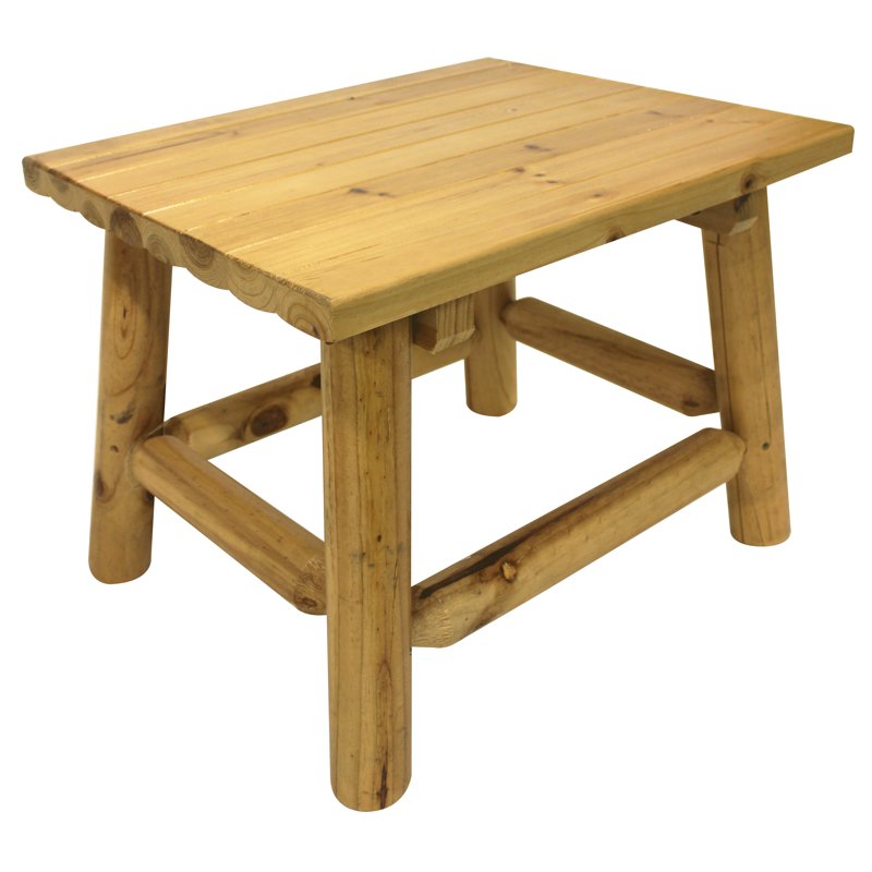 Aspen Outdoor Wood End Table - Natural Finish, Handcrafted