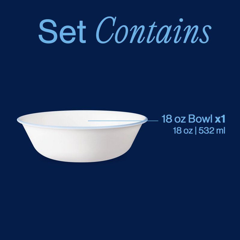 18oz Soup & Cereal Bowl with Blue Ribbons Design - Single