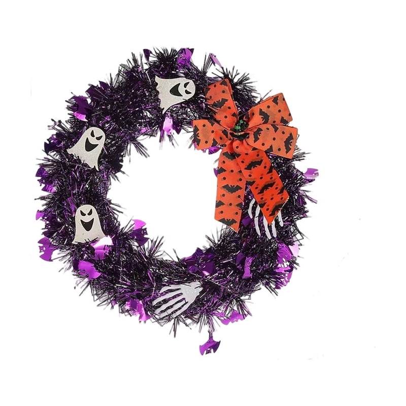 Halloween Wreath for Front Door - Black Door Decor for Home Porch - Variation O-9
