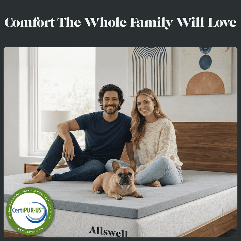 Allswell 3-inch GlacierRest Memory Foam Mattress Topper Twin - Cooling Gel & Graphite Infused
