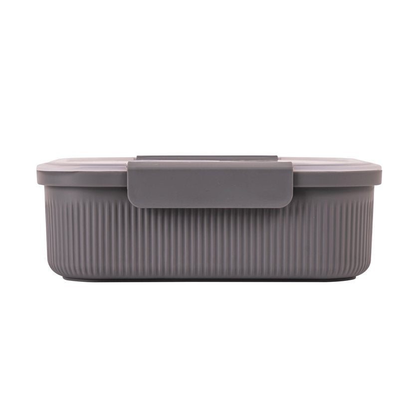 42oz Bento Container - Rectangle, Gray - 2 Pack with Utensil