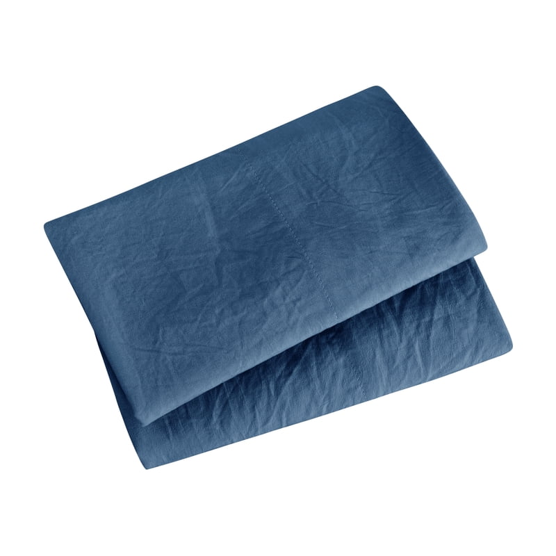 Mainstays Washed Indigo Microfiber Pillowcase Set - Standard/Queen, 2 Pieces