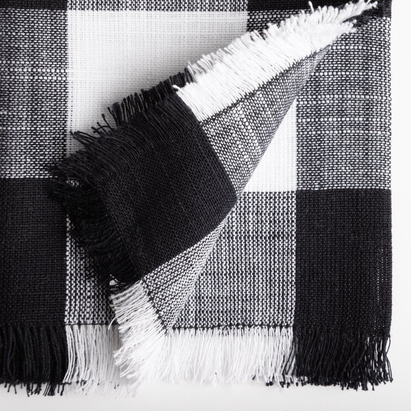 Buffalo Plaid Cotton Napkin Set - 4 Pack, Black & White