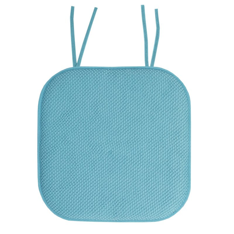 Memory Foam Honeycomb Chair Cushion Pad with Ties - 6-Pack, Teal