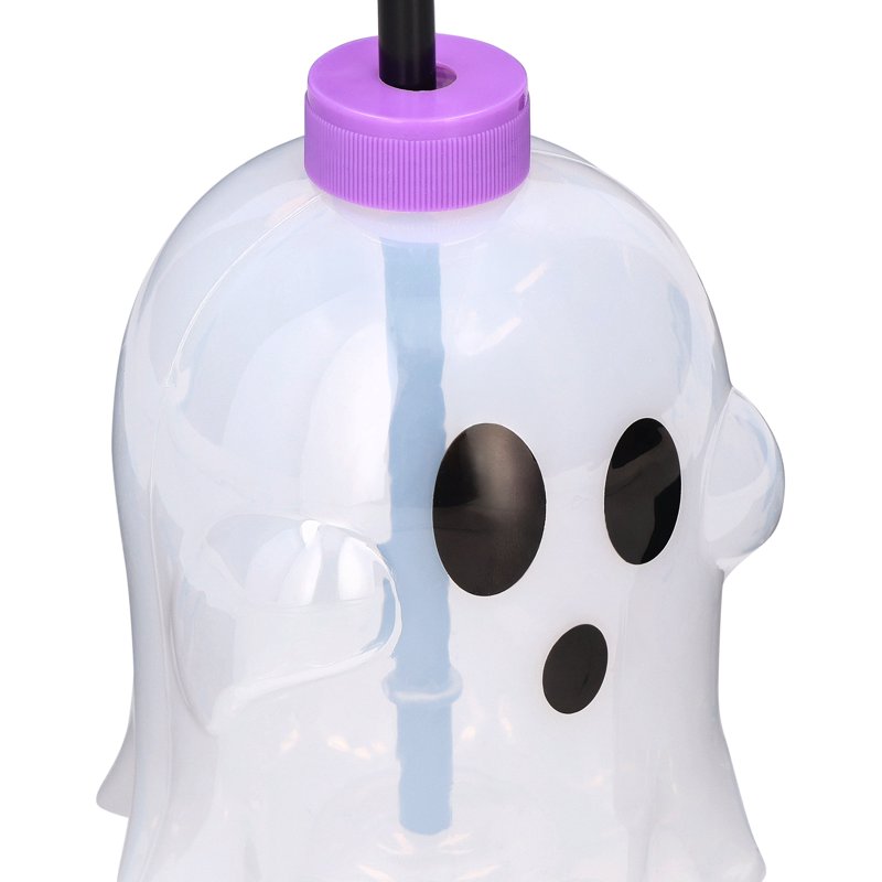Light-Up Ghost Tumbler - Halloween Reusable Drinkware with LED Effects - 15.9 oz