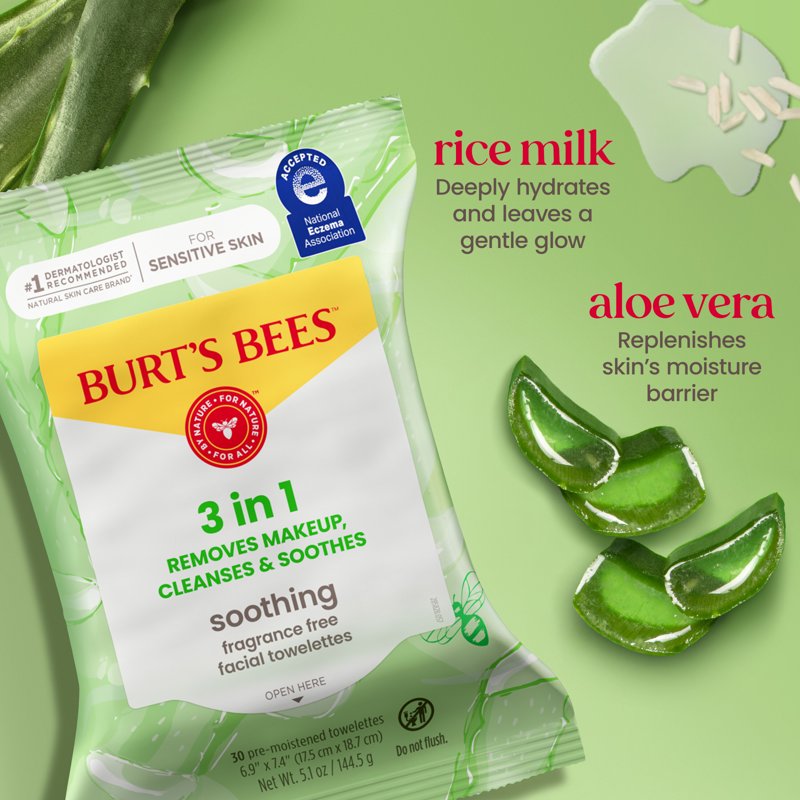 Fragrance-Free 3-in-1 Makeup Removing & Cleansing Wipes for Sensitive Skin