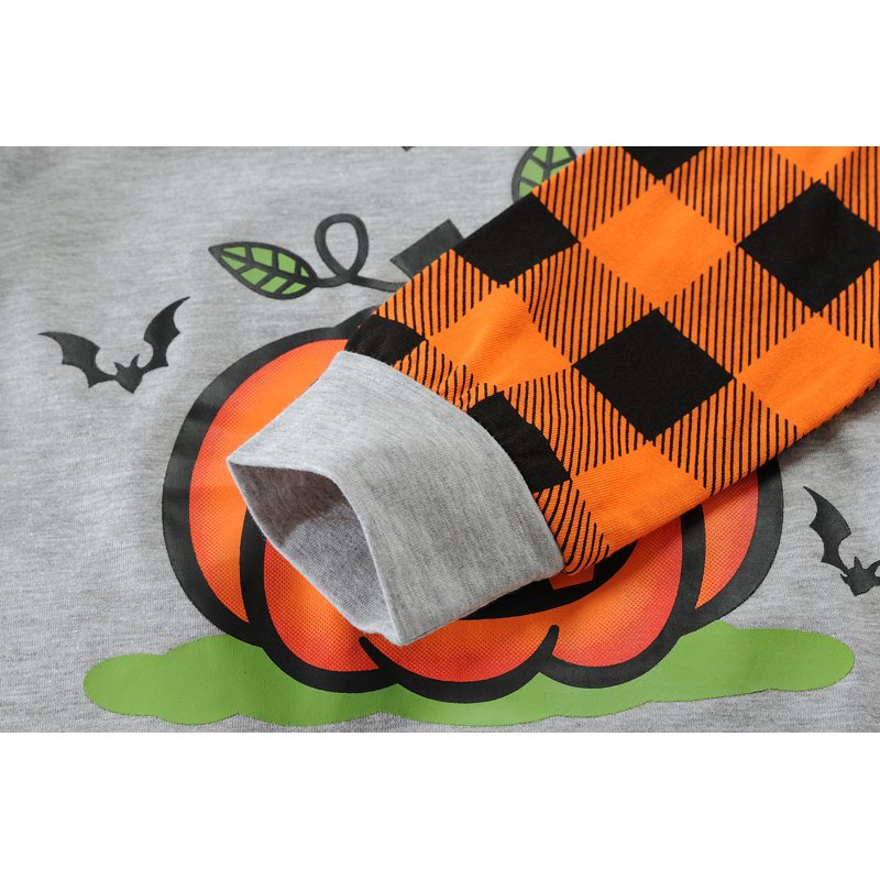 Toddler Boys Halloween Pumpkin Long Sleeve Cotton T-Shirt - 4T - Gray