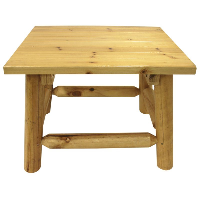 Aspen Outdoor Wood End Table - Natural Finish, Handcrafted
