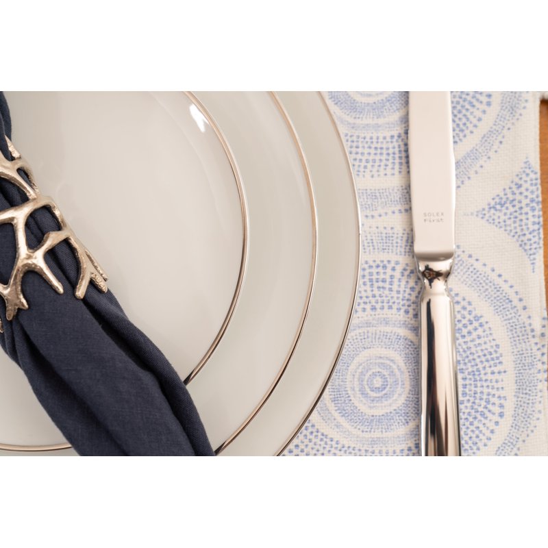 Soup Plate Set of 6 - Coupe Silver Line Porcelain