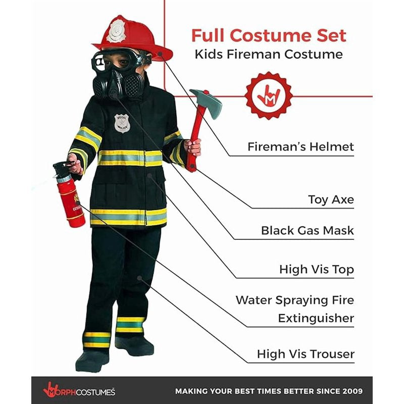 Morph Boys Firefighter Fireman Costume Helmet Mask S Variation