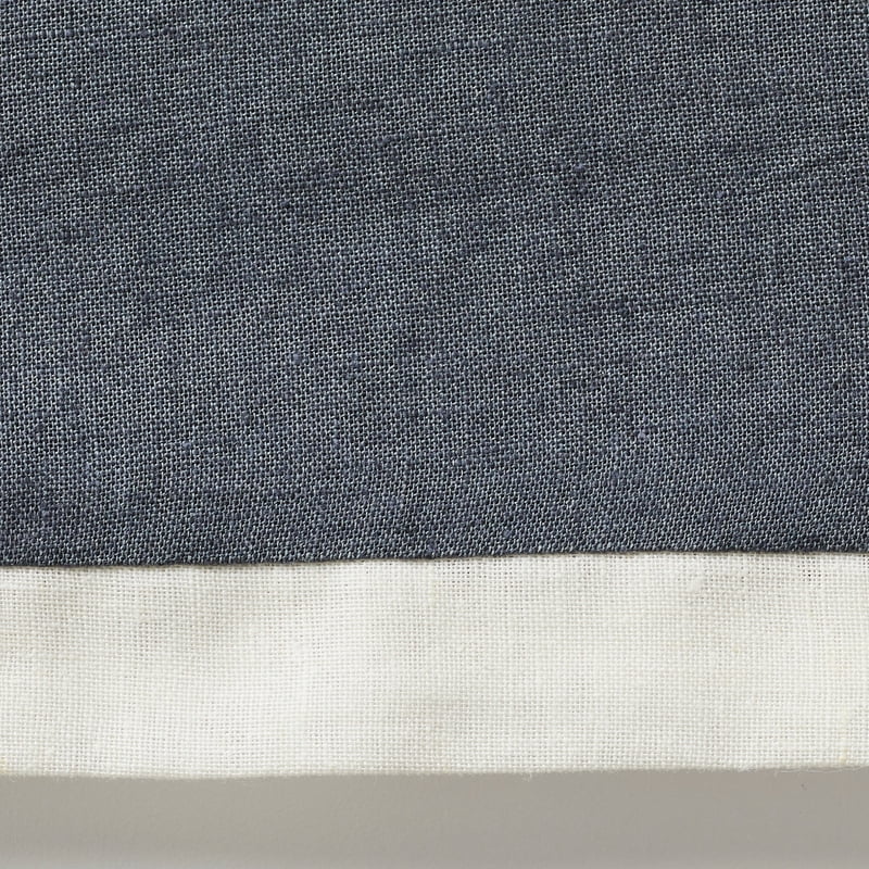 Full/Queen Linen-Cotton Duvet Cover Set with Contrast Flange - Soot Gray