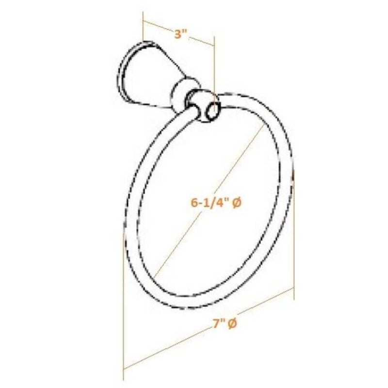 Brushed Nickel Towel Ring for Bathroom - Transitional Wall Mount