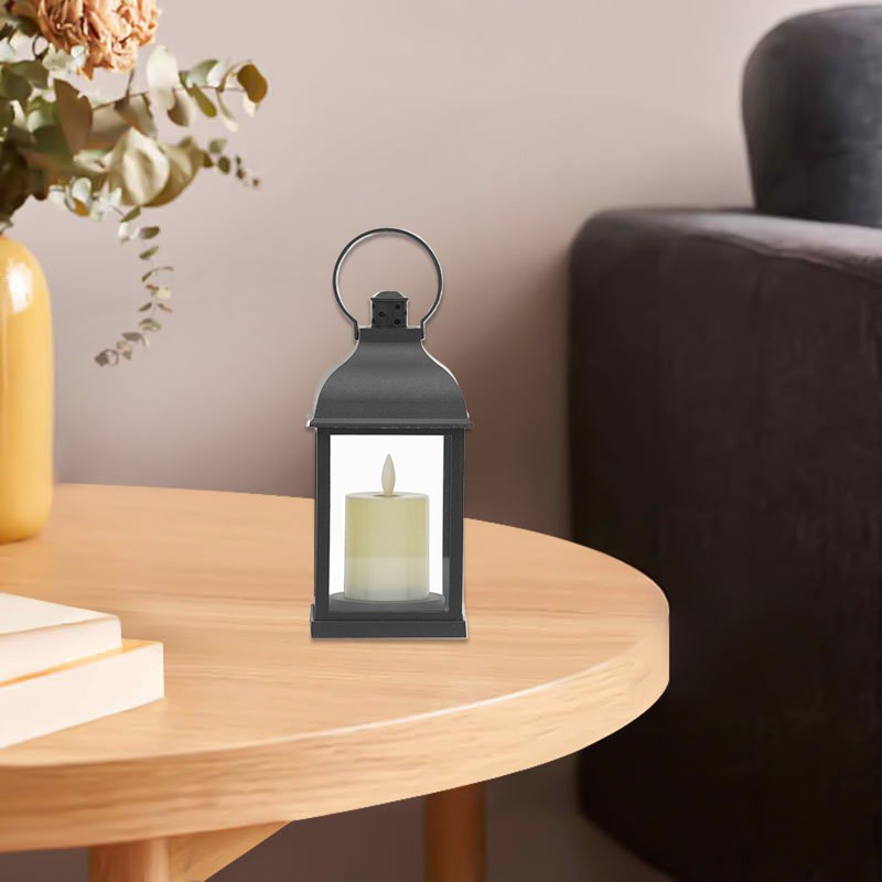 Black Japceit Flameless LED Candle Lamp Outdoor Camping Lantern with Timer