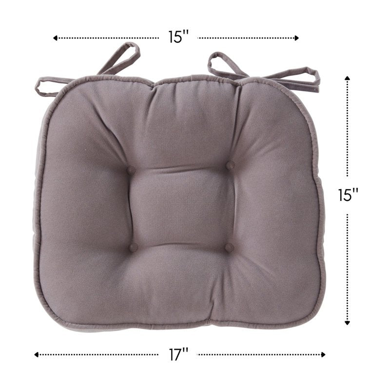 Hyatt Microfiber Chair Cushion Set - Gray (2-Pack) 17x15 in