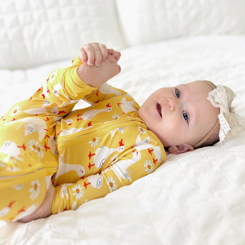 Cute Duck Baby Pajamas Set 9-12 Months - Snug Fit Bamboo Viscose Sleepwear
