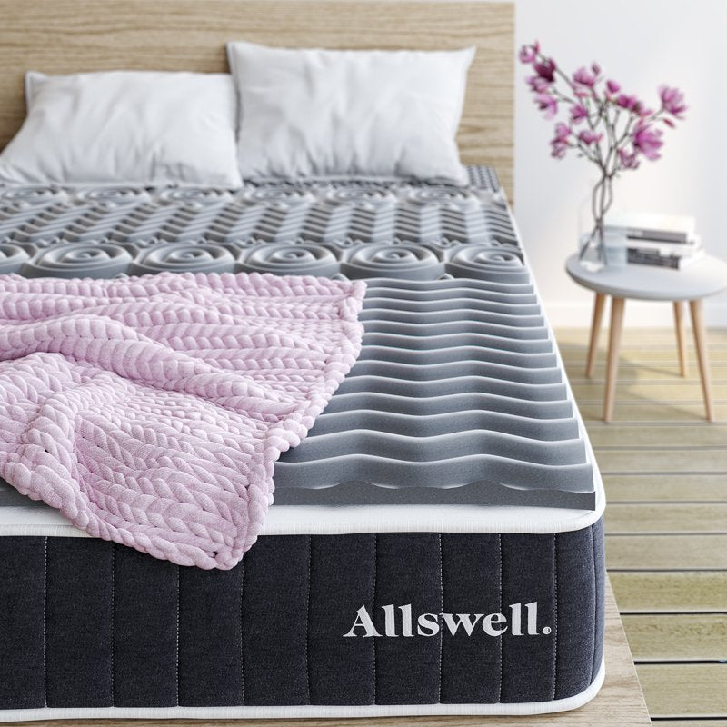 Allswell King 2-Inch 5-Zone Cooling Titanium Memory Foam Mattress Topper