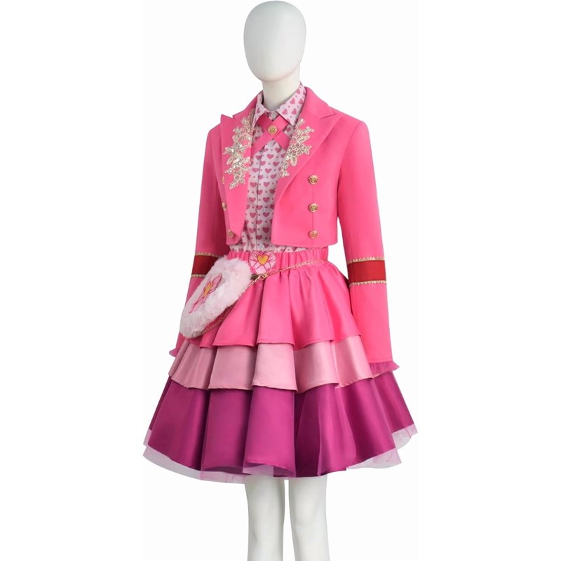 Women's Pink Wonderland Cosplay Costume Set - Large 5-Piece Outfit for Halloween & Parties
