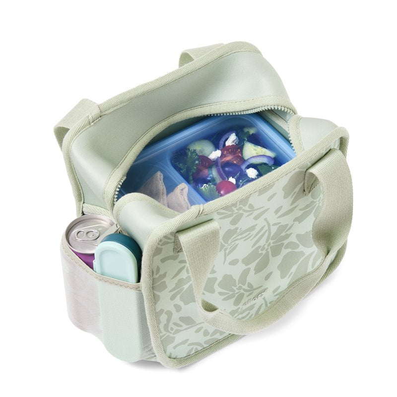 Insulated Neoprene Lunch Tote with Zipper - Soft Sage