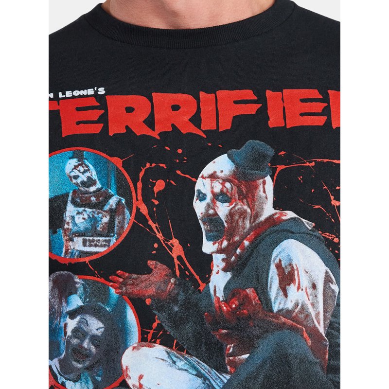 Men's and Big Men's Graphic T-Shirt - Short Sleeve Halloween Horror Tee - Black XL