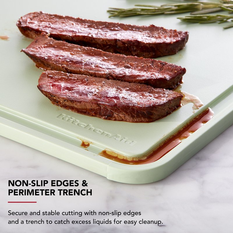 12x18 Non-Slip Cutting Board with Perimeter Trench - Pistachio