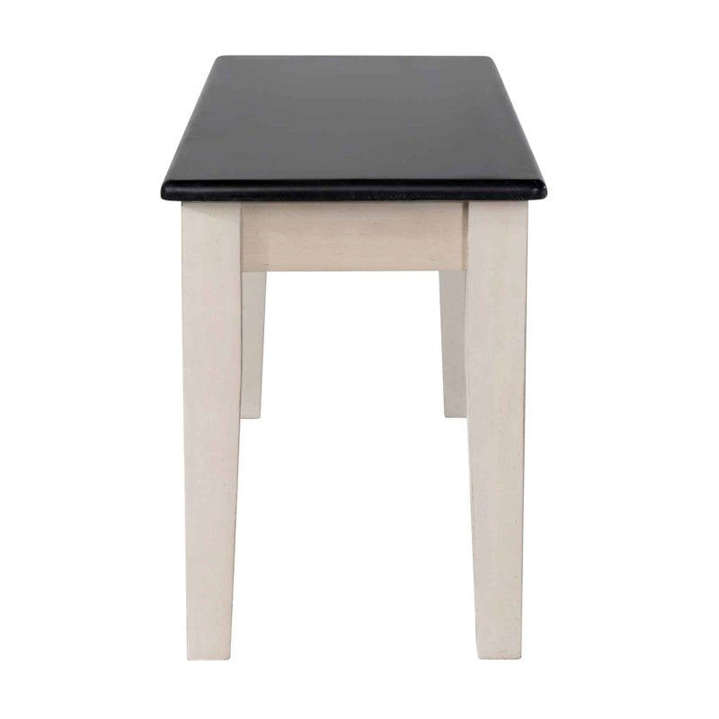 Shaker Backless Dining Bench - European Black Ash & Antique White