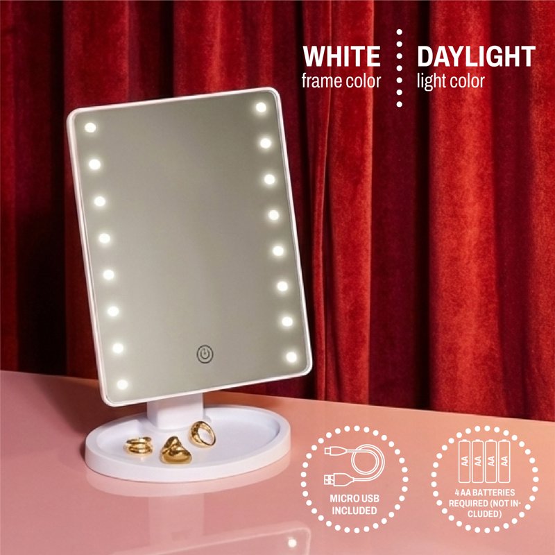 LED Vanity Mirror with 16 Dimmable Lights and Adjustable Angle