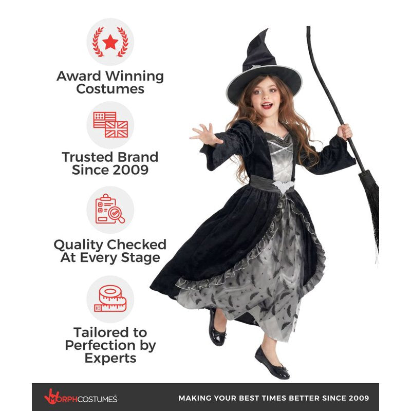 Morph Deluxe Girls Silver Witch Costume Hat - Toddler M Halloween Dress
