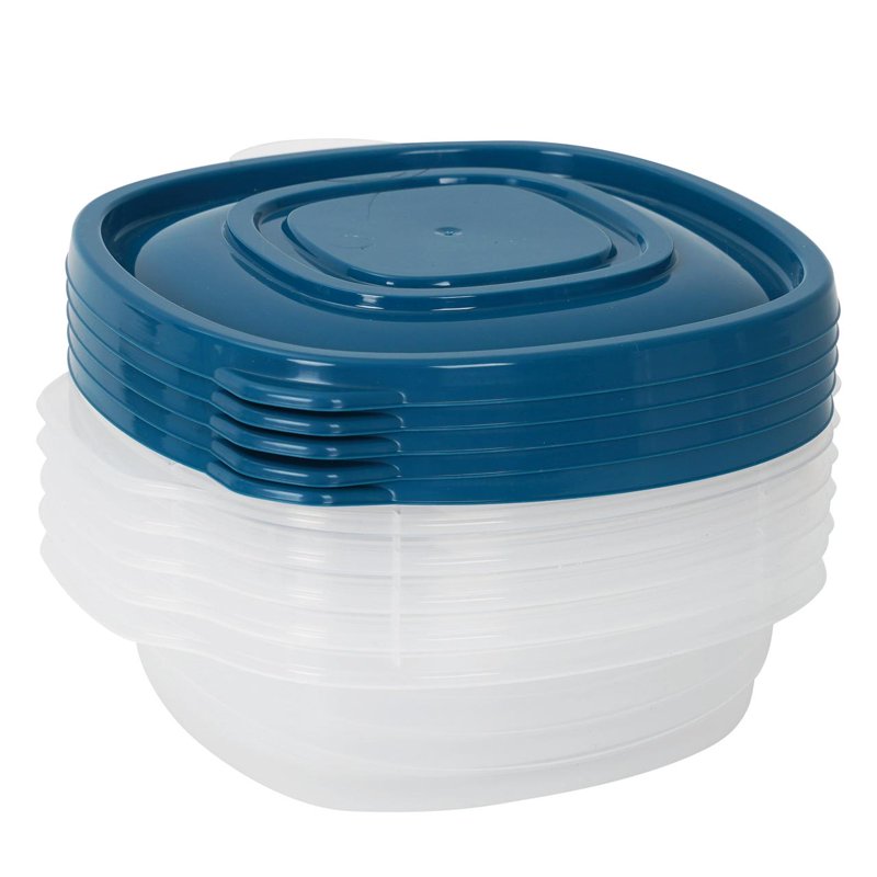 Square Plastic Food Storage Containers - 2.9 Cup, 5 Pack