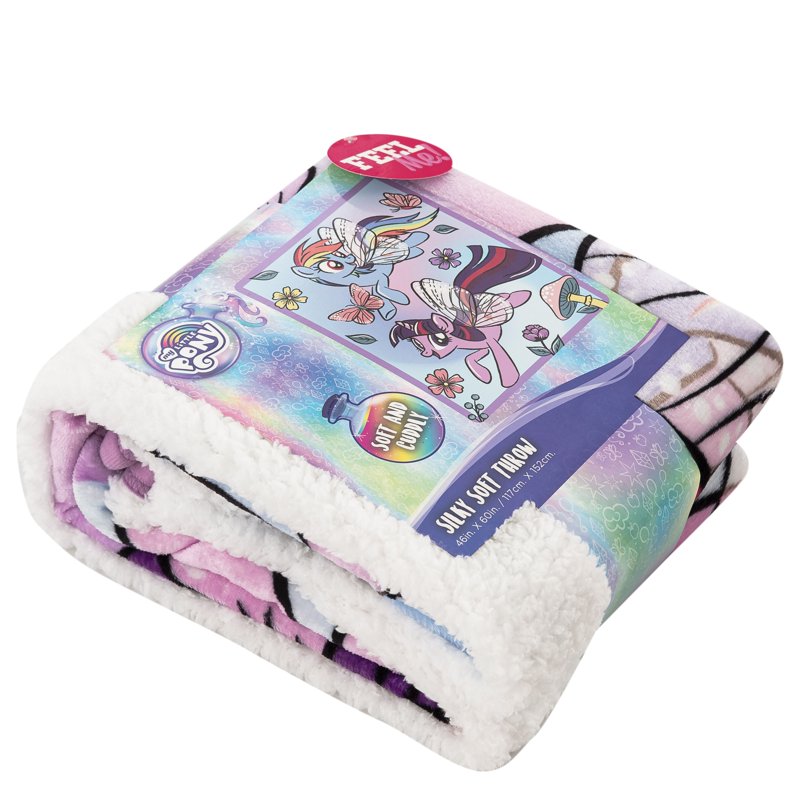 My Little Pony Floral Flight Silk Touch Sherpa Blanket - 40x50 Inch