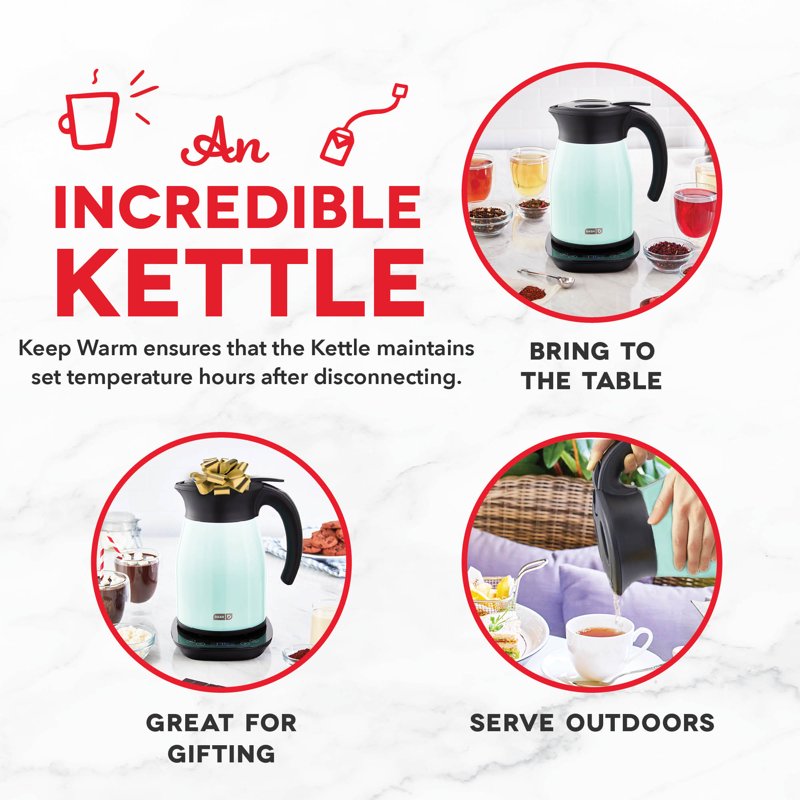 1.7L Insulated Electric Kettle - Matte Aqua