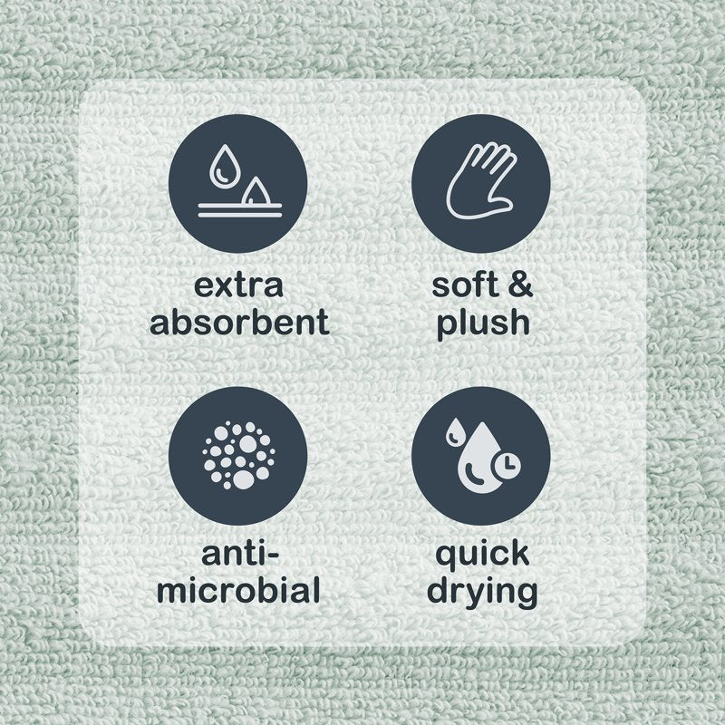 Mainstays Performance Textured Cotton Bath Towel - Soft Sea, 30x54 Inches