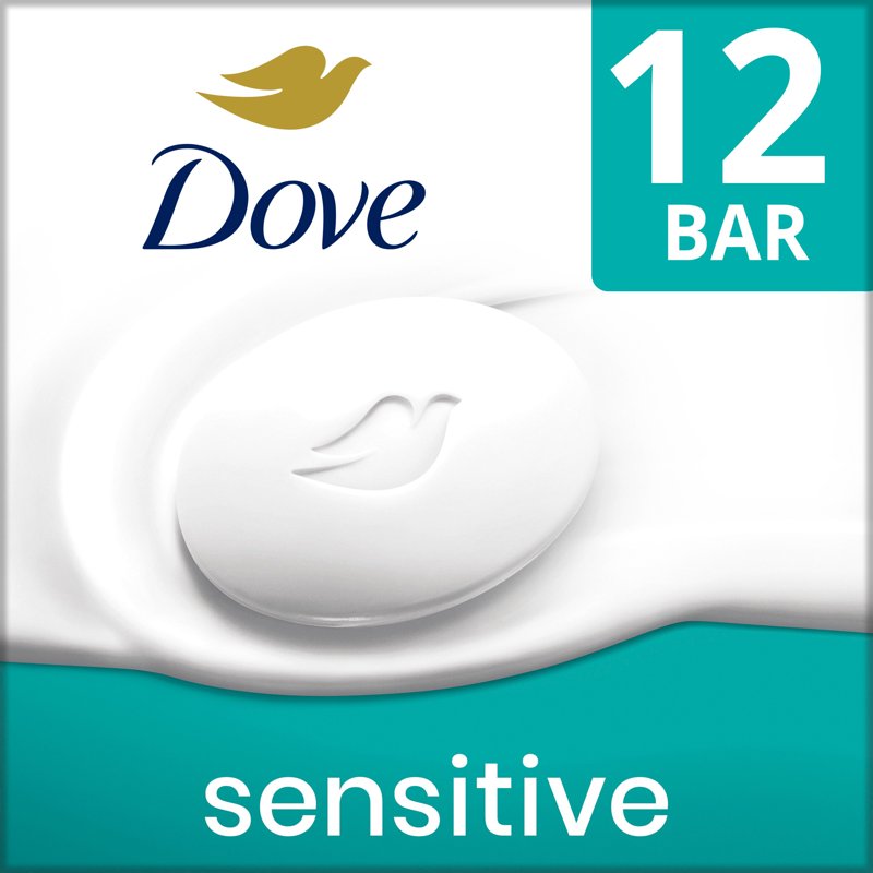 Dove Beauty Bar Soap for Sensitive Skin - Fragrance Free & Hypoallergenic