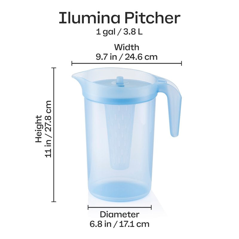 1-Gallon Pitcher with Lid & Infuser - 2 Pack, Blue