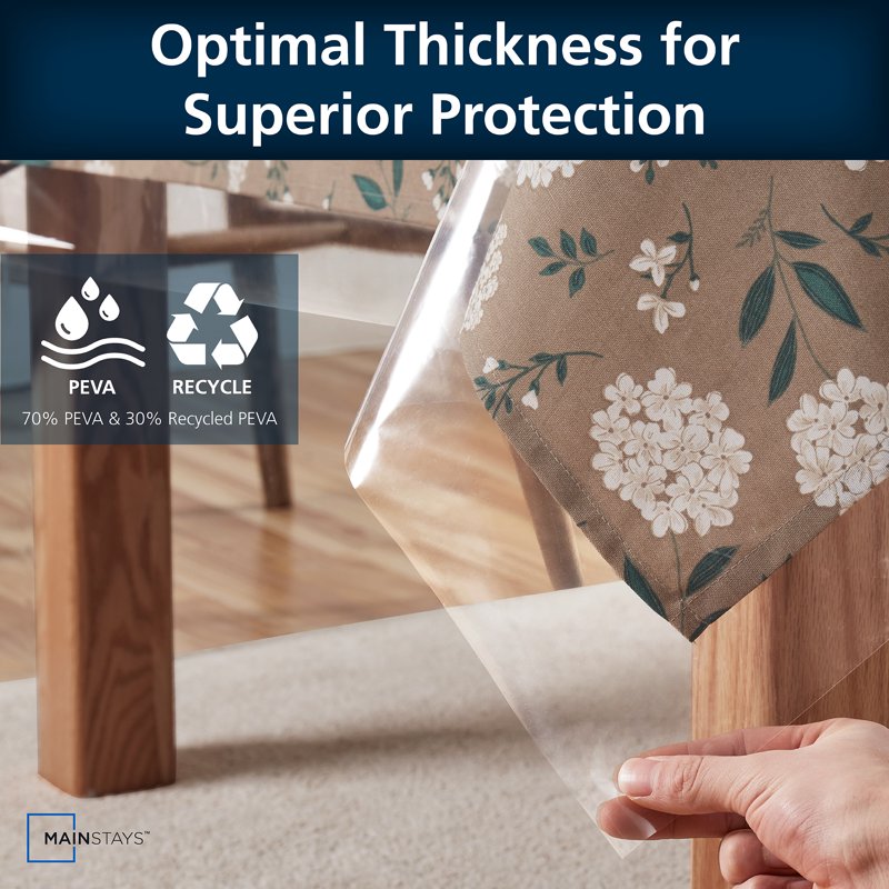Clear Table Protector - PEVA, Indoor & Outdoor, 60 in x 102 in