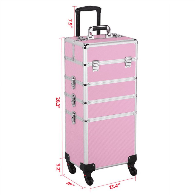 Professional Aluminum Makeup Case with Wheels - Multiple Colors
