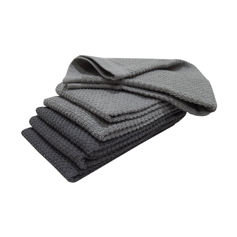6-Piece Bar Mop Kitchen Towel Set - Gray