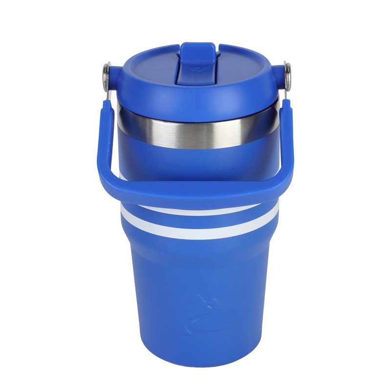 18 oz Stainless Steel Swivel Tumbler - Blue Morpho with White Stripe